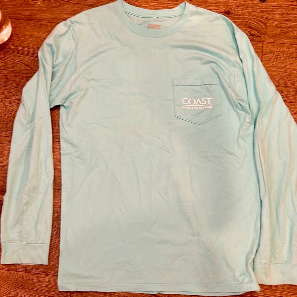Coast Long Sleeve Pocket Tee in Light Blue